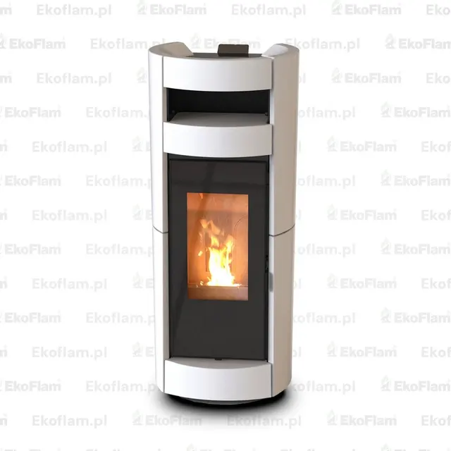 Kominek na pellet Thermorossi Chic Supreme Natural Plus w białej ceramice