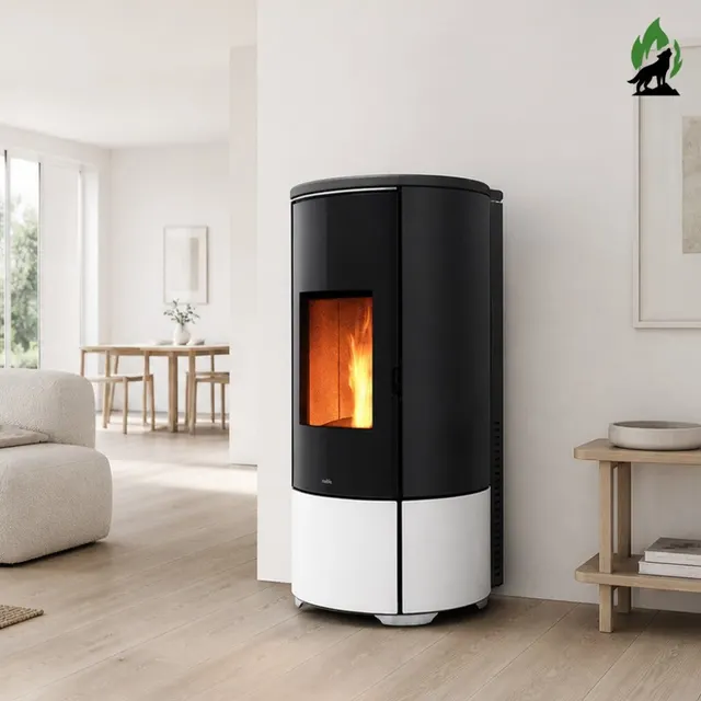 Pellet stove Nobis H10/12 Shape Maiolica white