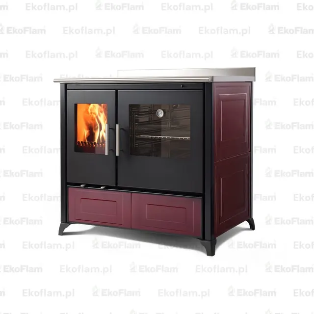 Wood-burning cooker Nobis Lina 90 Maiolica bordo