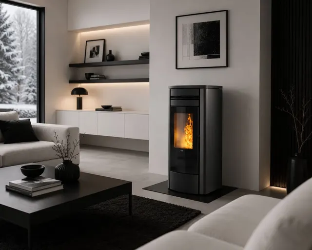Pellet stove Klover Style 140 steel black