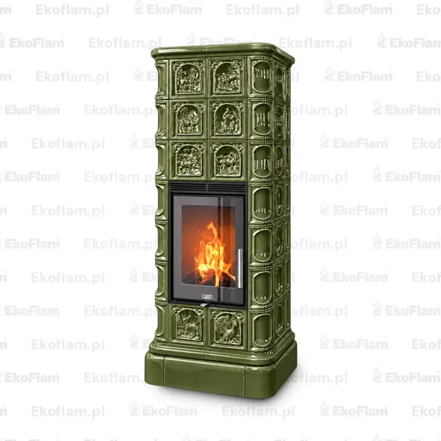 Wood-burning tiled stove ABX Kaledonie XL EX green