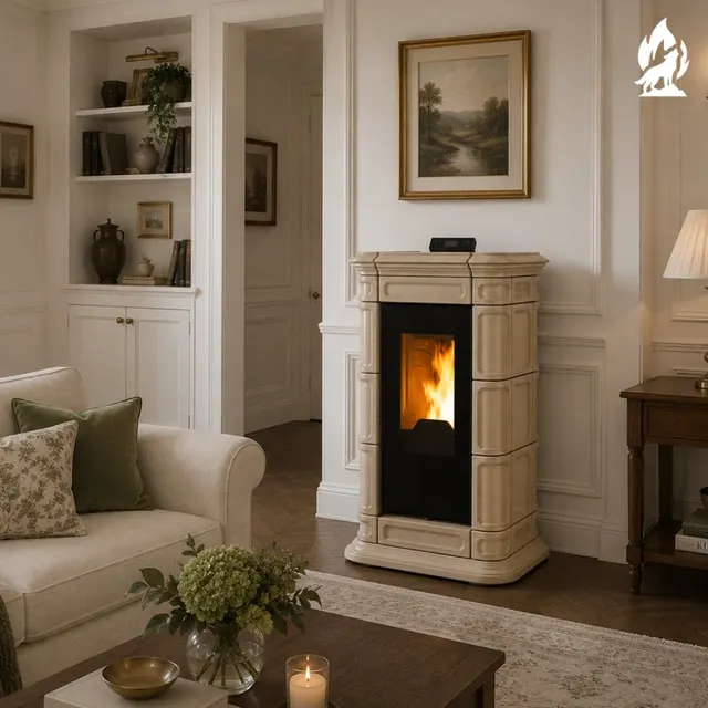 Pellet stove Thermorossi Saint Moritz Supreme Natural Plus Maiolica beige