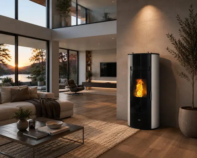 Pellet stove Klover Thermosuper 120 steel avorio