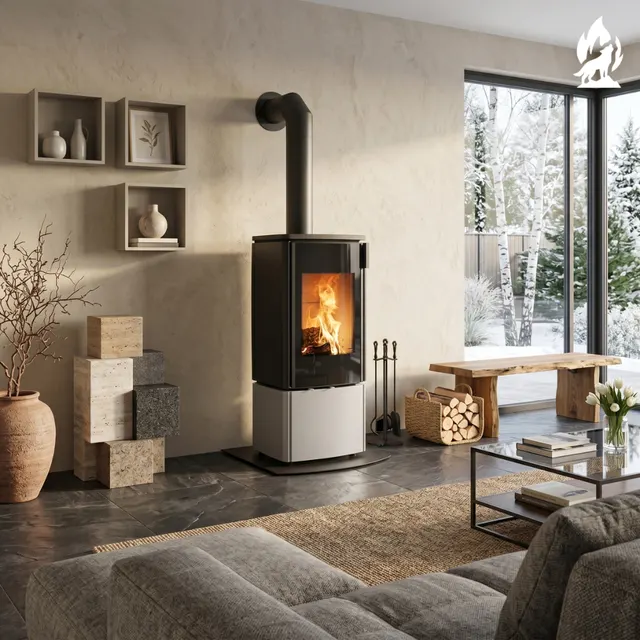 Wood-burning stove Nobis 8/10 Zenith 400 Maiolica white