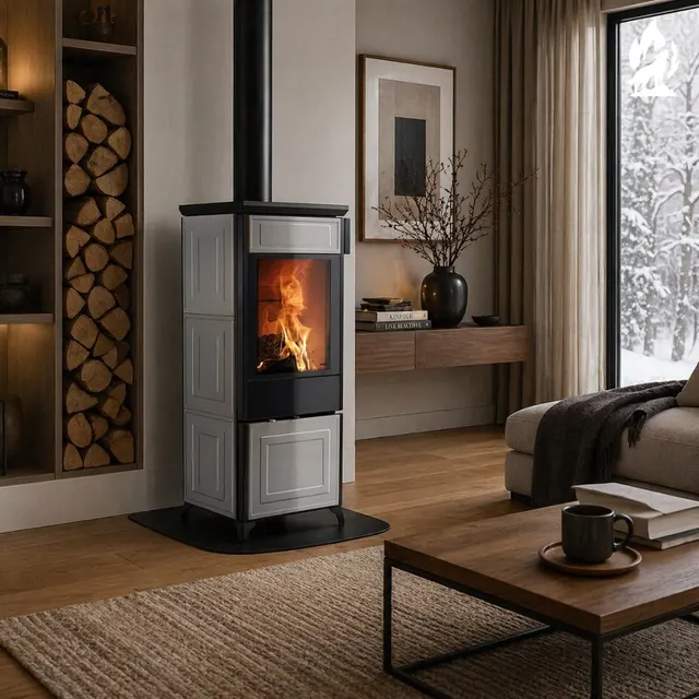 Wood-burning stove Nobis 8/10 Classic 200 Maiolica grey