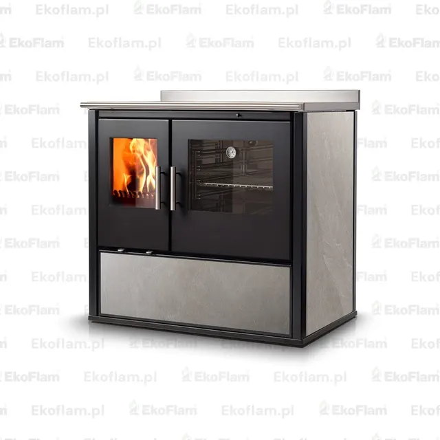 Wood-burning cooker Nobis Olga 90 gres grey