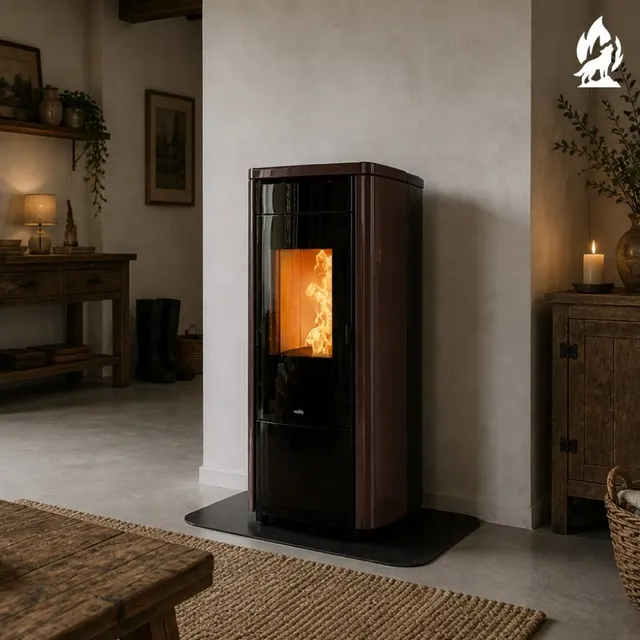 Pellet stove Nobis H14/17 Shape steel bronze