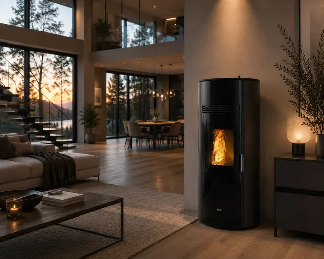 Pellet stove Klover Thermosuper 120 steel black