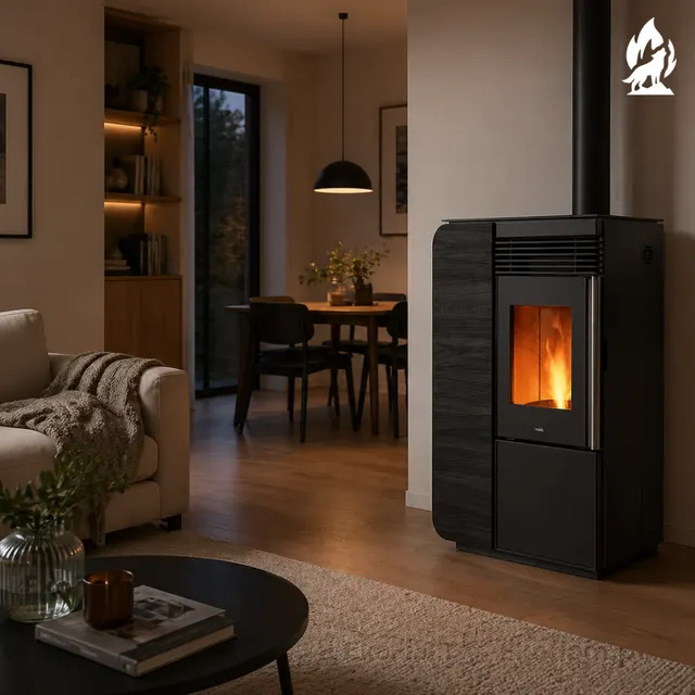 Pellet stove Nobis A10 Light Style C wood white