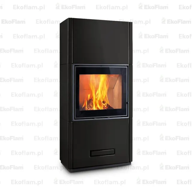 Kominek na drewno Piazzetta Davos Wood MC 65/60 ceramika czarna