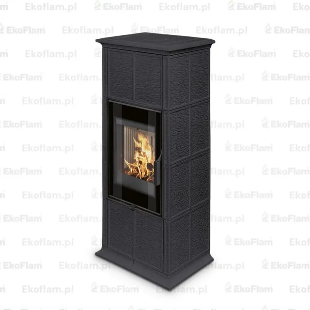 Kominek na drewno Romotop Gremio 3G ceramika 40100 nero, widok produktu z przodu