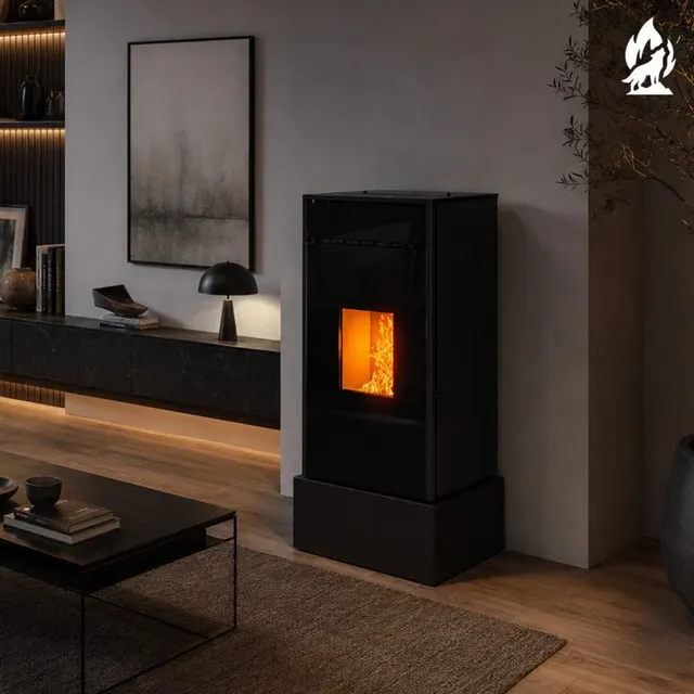 Pellet stove Moretti Design Kubic Relax 12 steel black