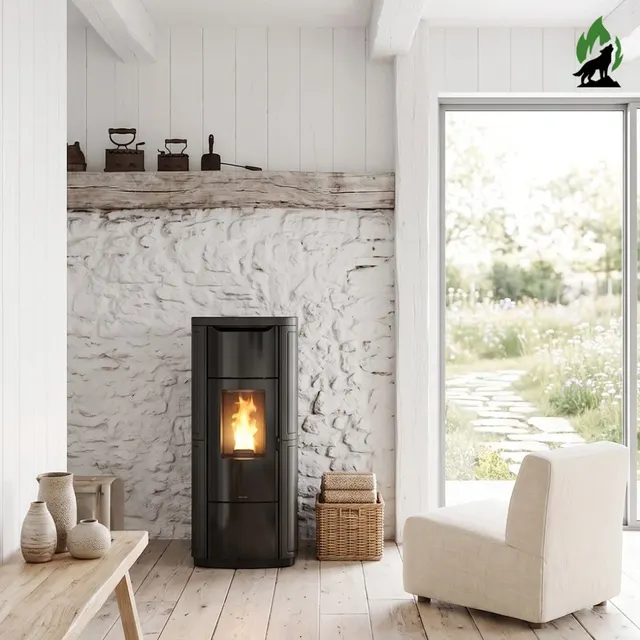 Kominek na pellet Nobis H20/25 Shape w czarnej ceramice