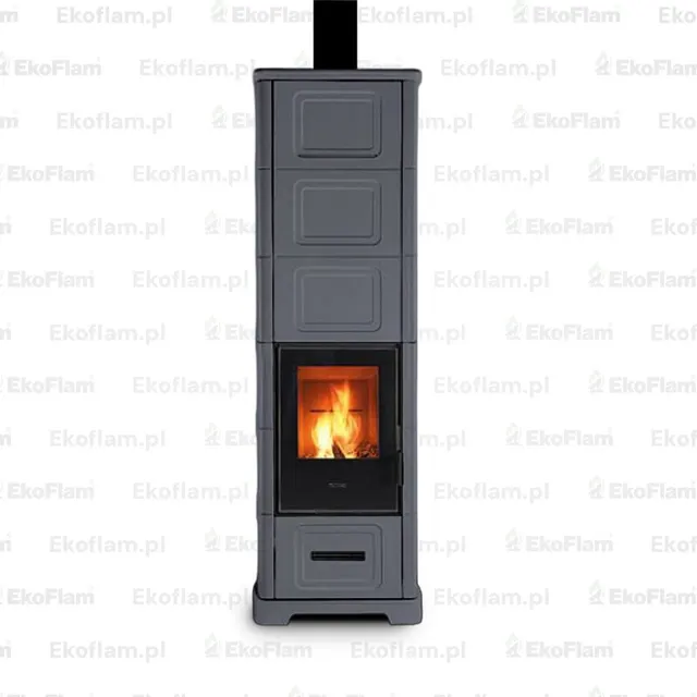 Wood-burning stove Piazzetta E928 C-H Maiolica biancogrigio