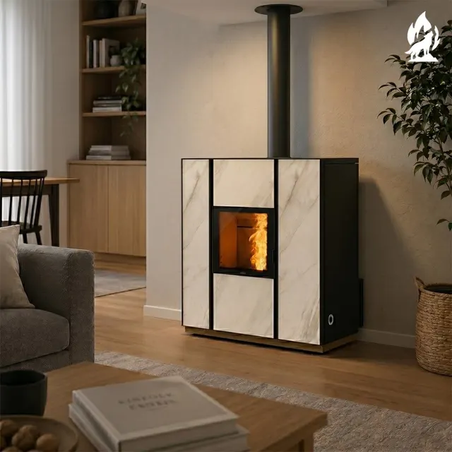 Hybrid stove Nobis Unica 10 V gres carrara