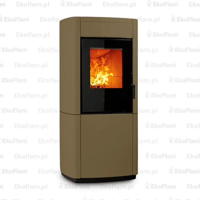 Hybrydowy kominek Piazzetta E228 M w brązowej ceramice