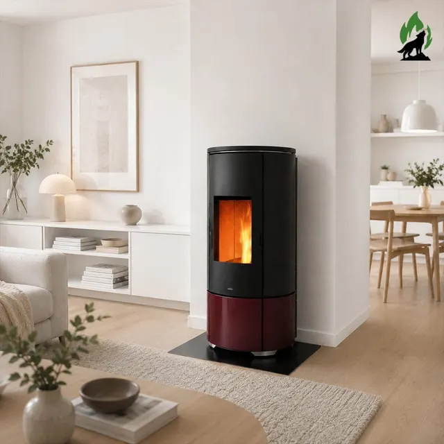 Pellet stove Nobis A8/10 Round V Maiolica bordo
