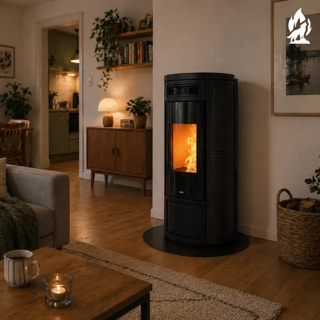 Pellet stove Nobis A8/10 Round V Maiolica black