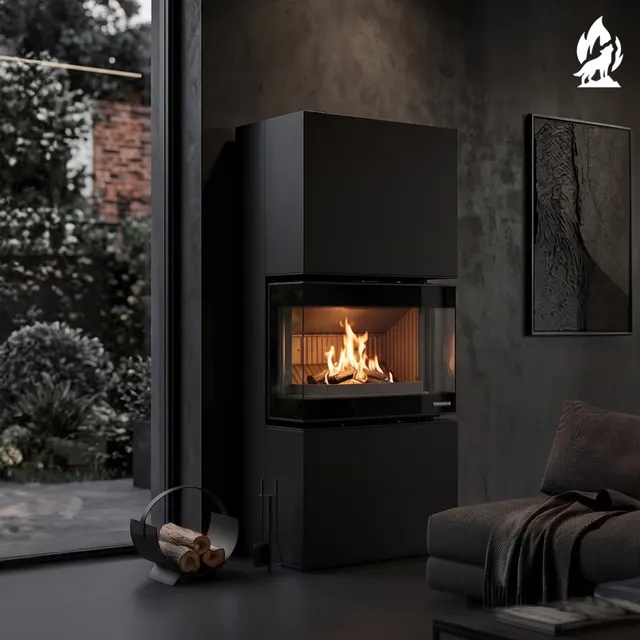 Wood-burning stove Thermorossi Trilogie steel black