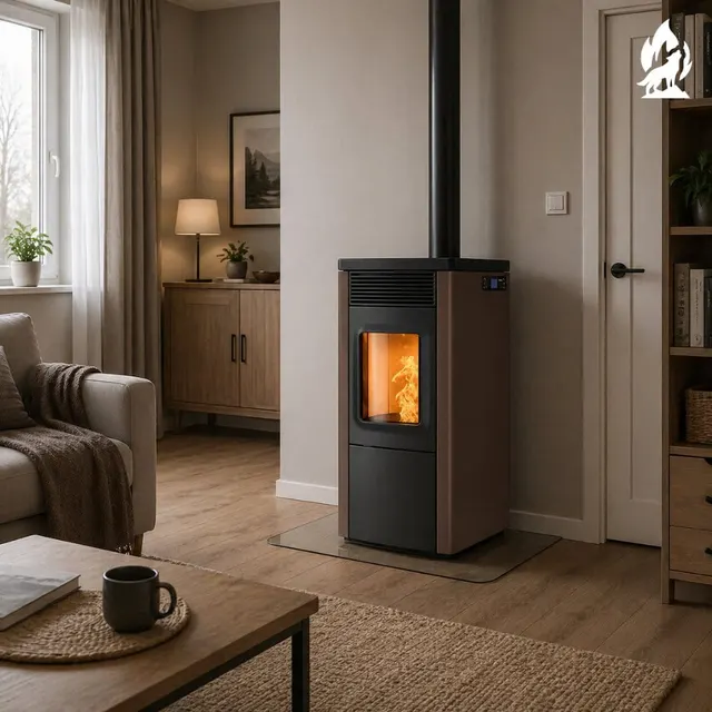 Pellet stove Nobis 6/9 N70 Top/Coax V steel bronze