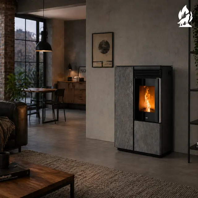 Pellet stove Nobis A10 Light Coax gres grey