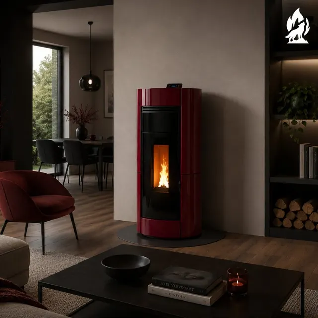 Wood-burning stove Thermorossi Chic Maiolica bordo