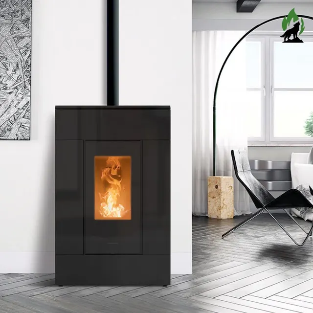 Pellet stove Thermorossi SlimQuadro Lumia glass black