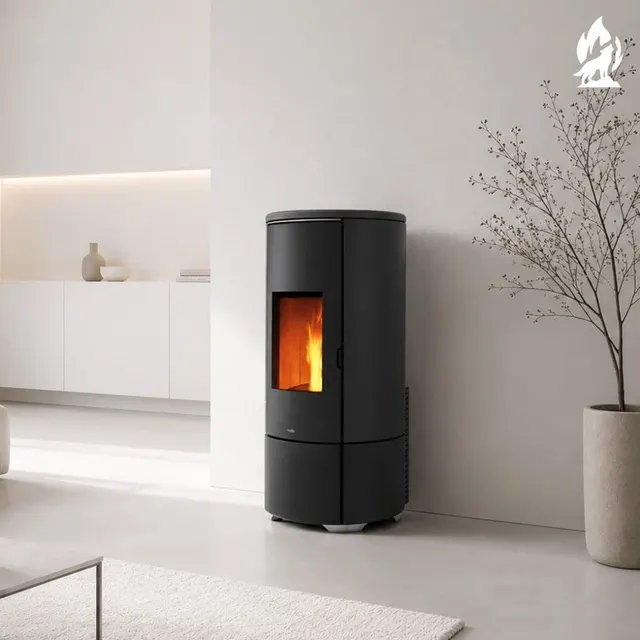 Pellet stove Nobis A8/10 Round V Maiolica black