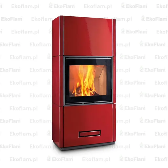 Kominek na drewno Piazzetta Davos Wood MC 65/60 ceramika bordowa
