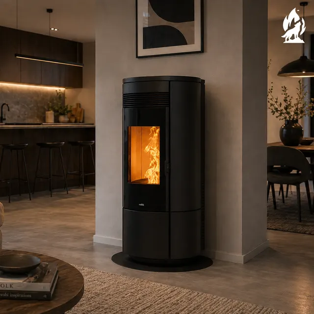 Pellet stove Nobis A11/13 Round V steel black