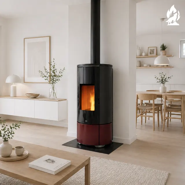 Pellet stove Nobis A8/10 Round Top/C V Maiolica bordo