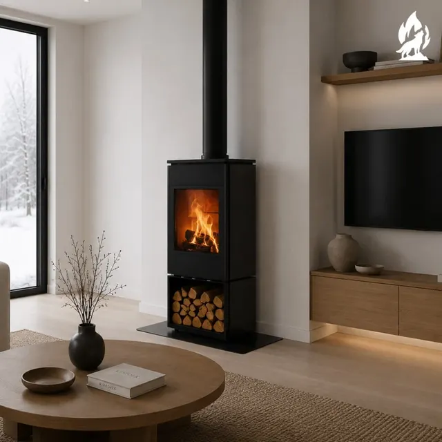 Wood-burning stove Nobis 8/10 Flat 300 steel black