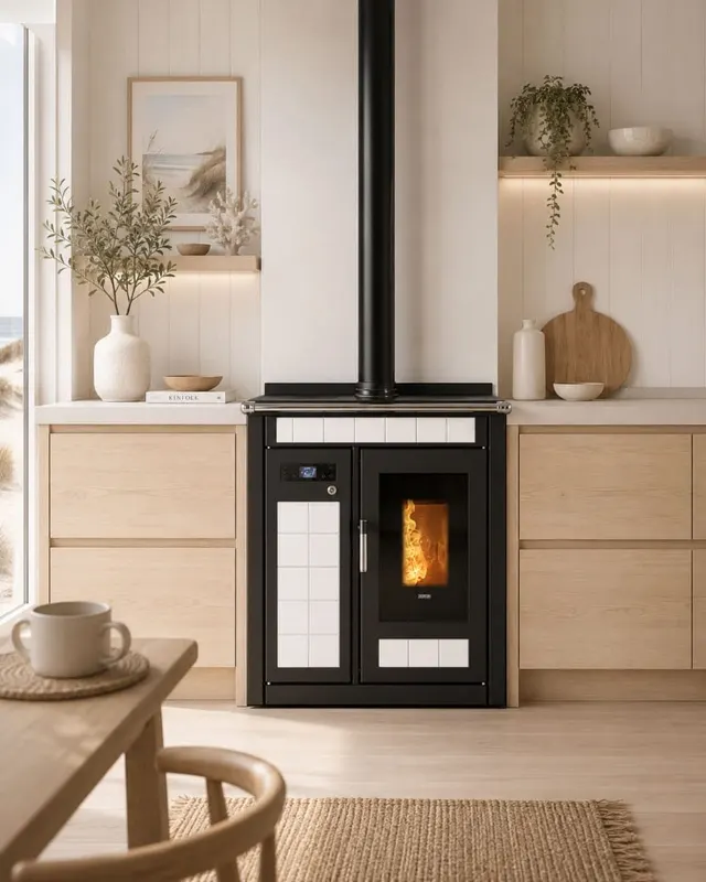 Pellet cooker Klover Smart 80 Plus Maiolica avorio