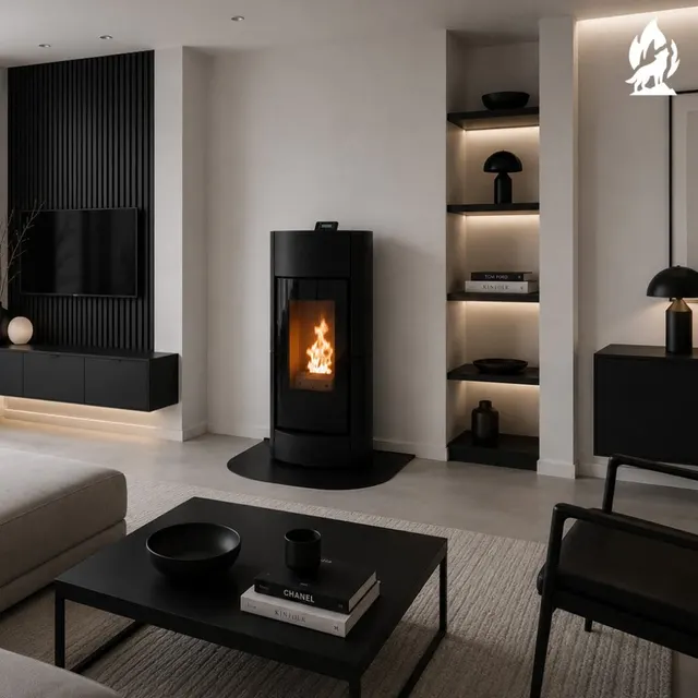 Pellet stove Thermorossi Chic Natural Plus Maiolica black