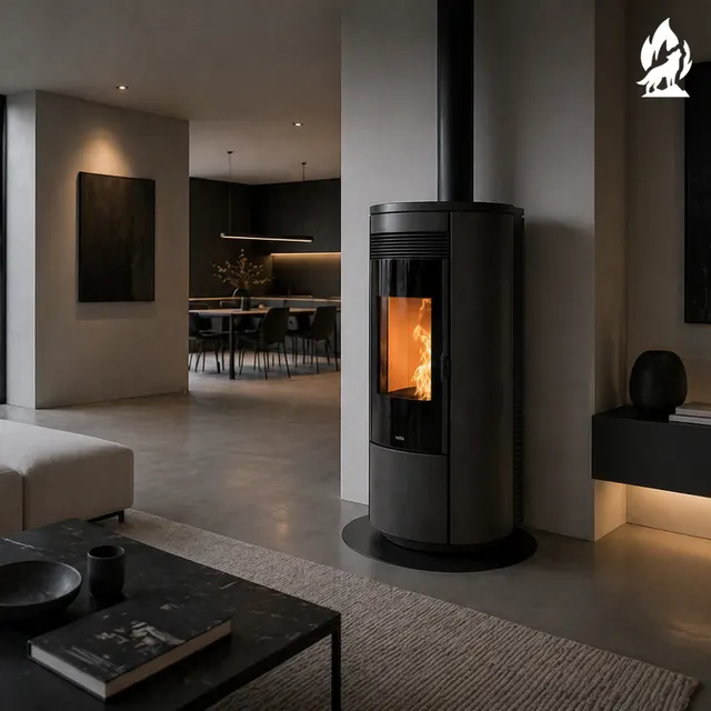 Pellet stove Nobis A11/13 Round TOP/C V Glass carbon