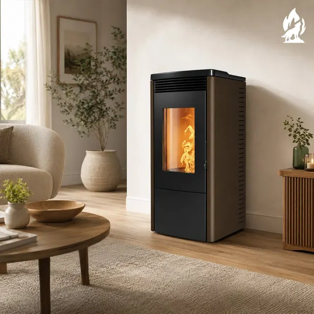 Pellet stove Nobis 6/9 Jolly V steel brązowa