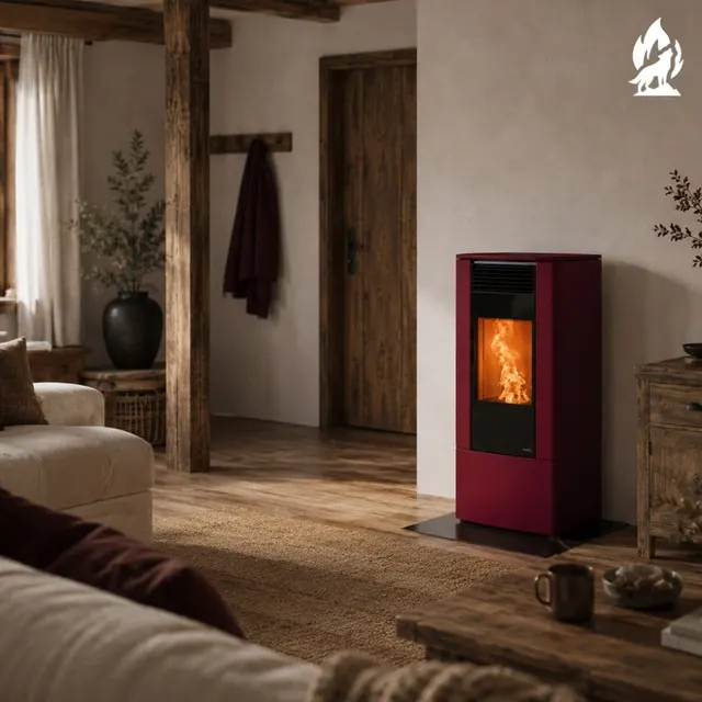 Pellet stove Nobis 7/10 Lisa V steel bordo