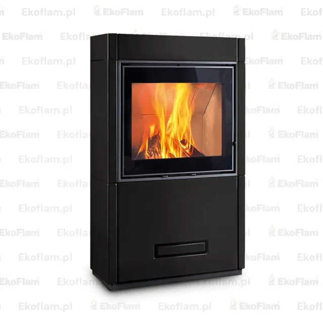 Kominek na drewno Piazzetta Lugano Wood MC 65/60 ceramika czarna