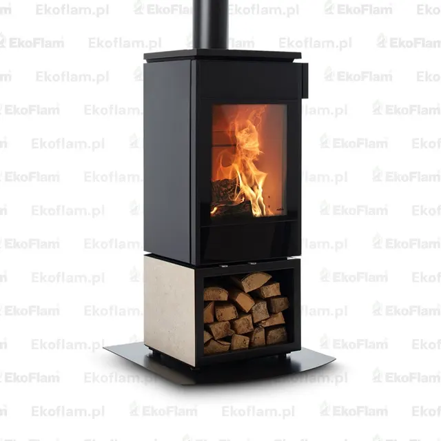 Wood-burning stove Nobis 8/10 Flat 550 gres travertine