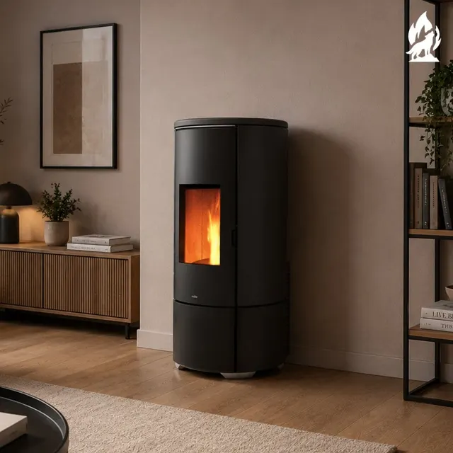 Pellet stove Nobis A8/10 Round V Maiolica black