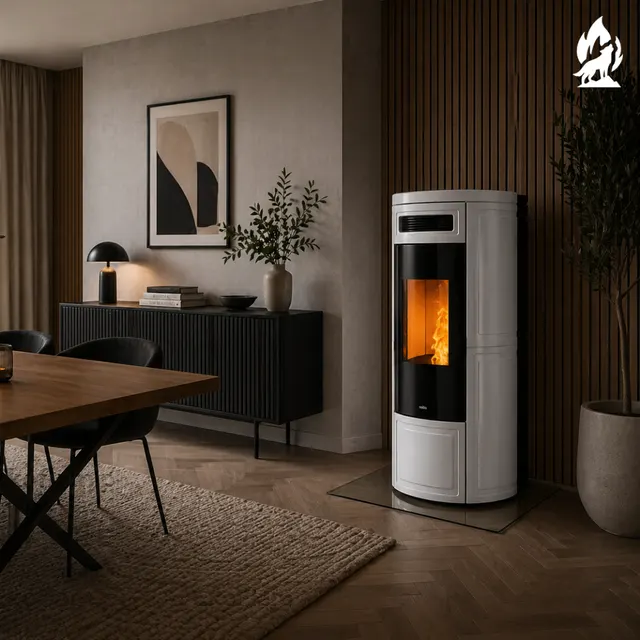 Pellet stove Nobis A8/10 Round V Maiolica white