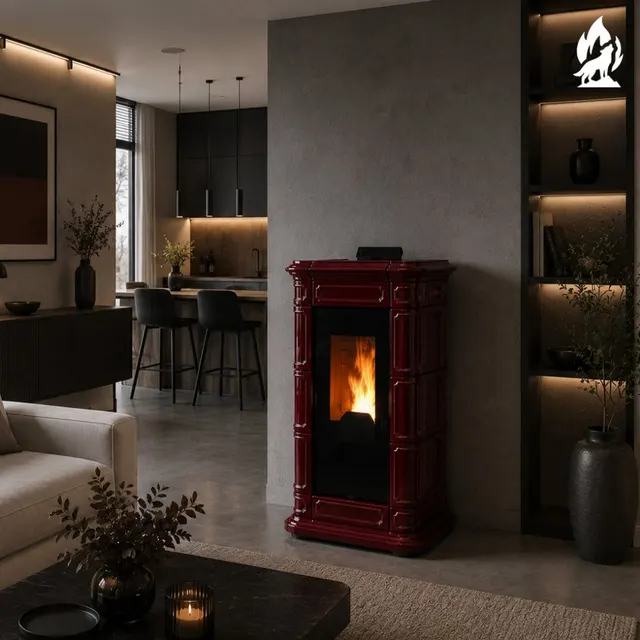 Pellet stove Thermorossi Saint Moritz Supreme Natural Plus Maiolica bordo