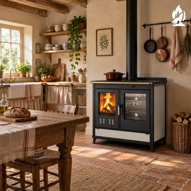 Wood-burning cooker Klover Star 90 Country gres piaskowy