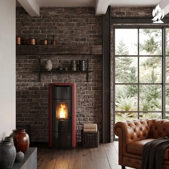 Pellet stove Nobis H20/25 Shape Maiolica bordo