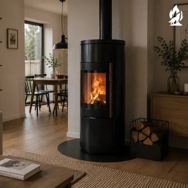 Wood-burning stove Nobis Round 900 steel black