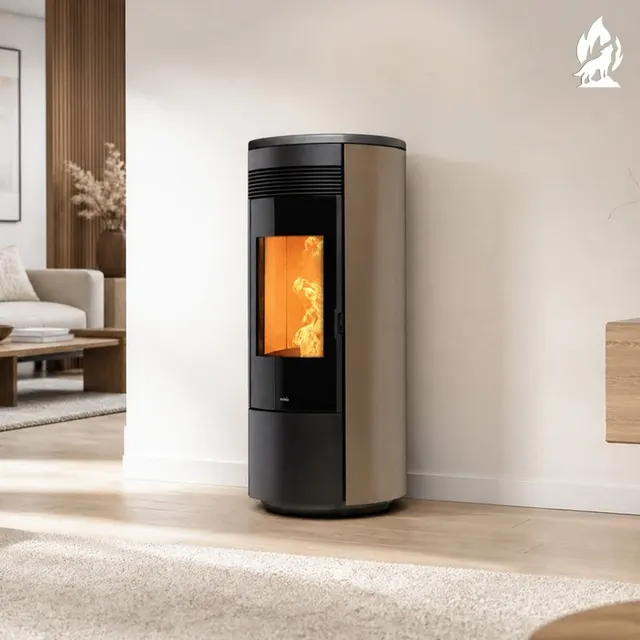 Pellet stove Nobis H14/17 Shape Round steel bronze