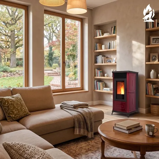 Pellet stove Nobis A9/10 Classic Plus V Maiolica bordo