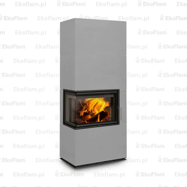 Kominek na drewno Romotop Solid L Top ceramika  51502 gołębi szary