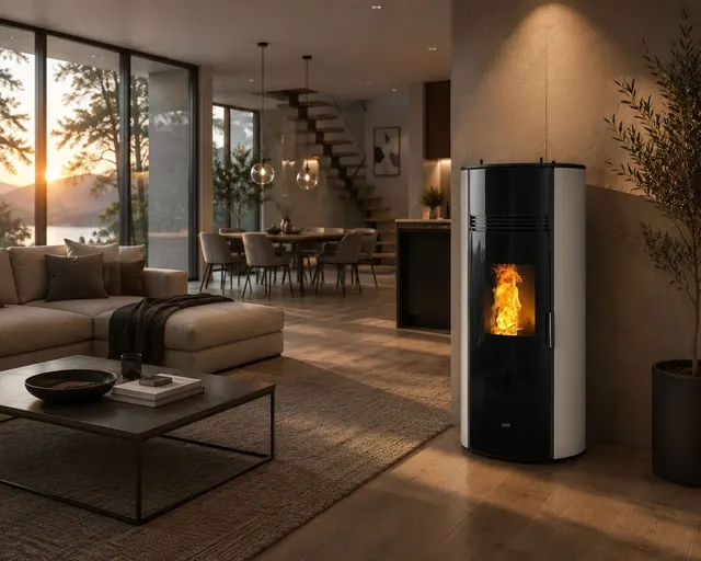 Pellet stove Klover Thermosuper 120 steel avorio