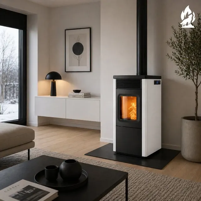 Pellet stove Nobis 6/9 N70 Top/Coax V steel white